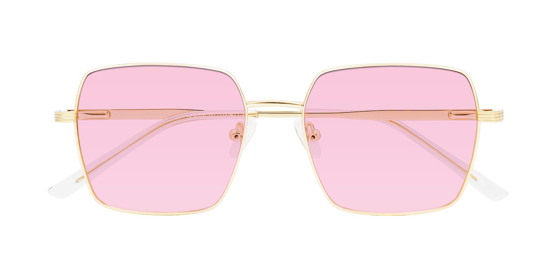Folded Front of Grafton in Light Gold with Light Pink Tinted Lenses