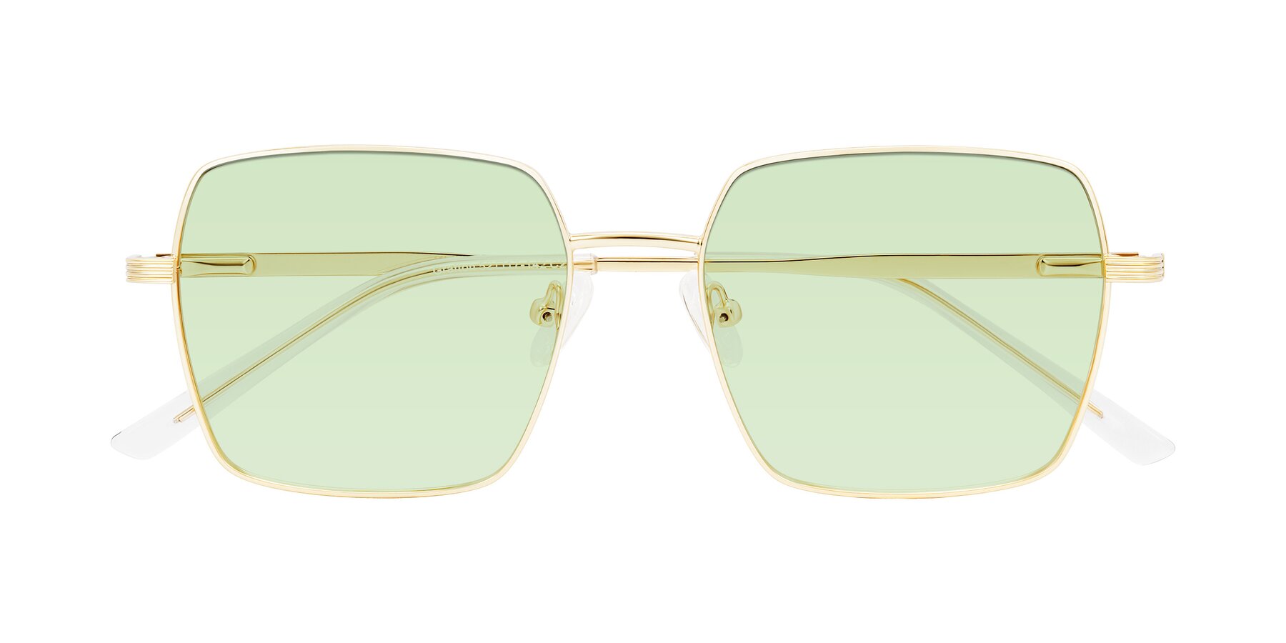 Folded Front of Grafton in Light Gold with Light Green Tinted Lenses