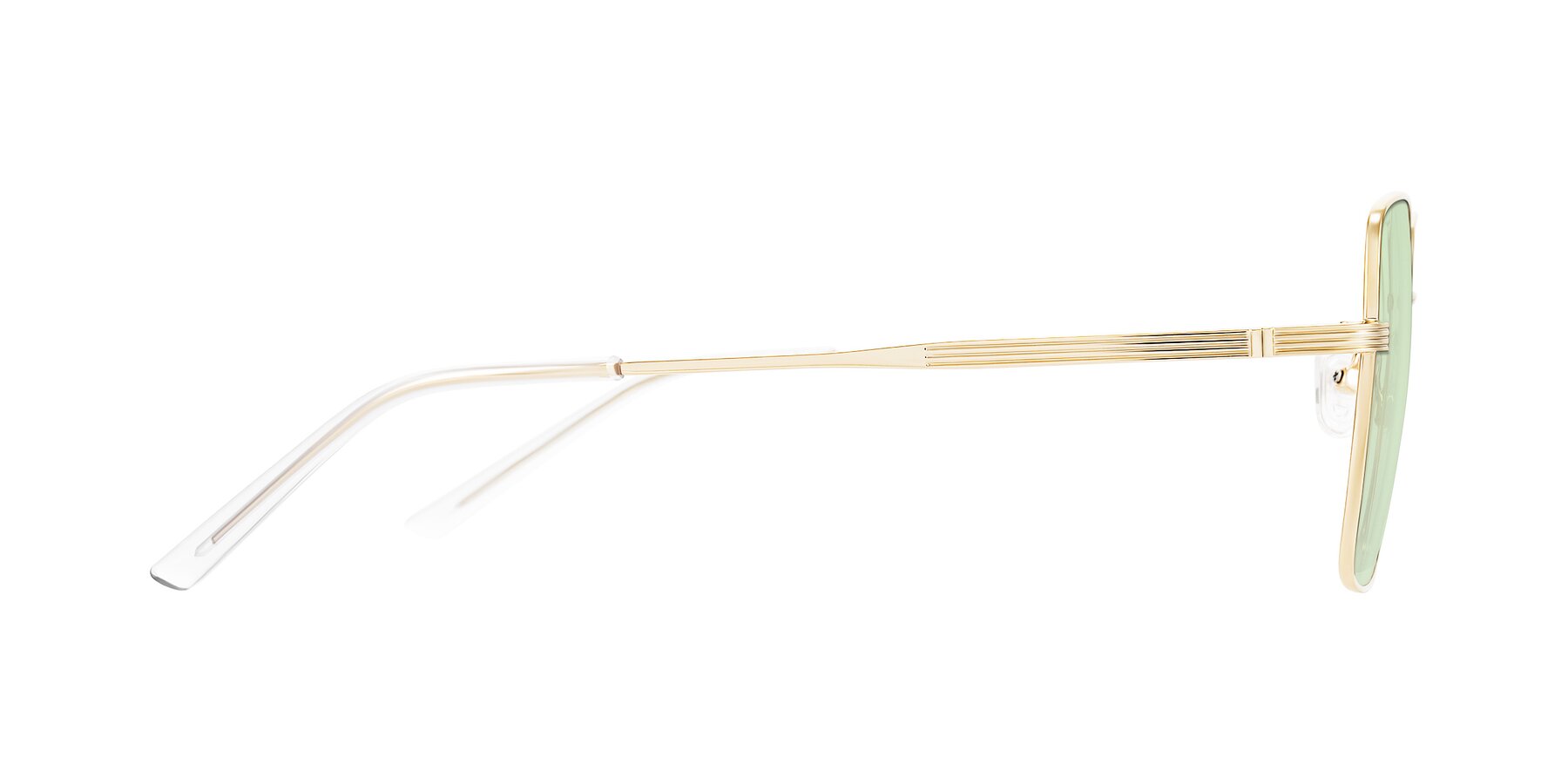 Side of Grafton in Light Gold with Light Green Tinted Lenses