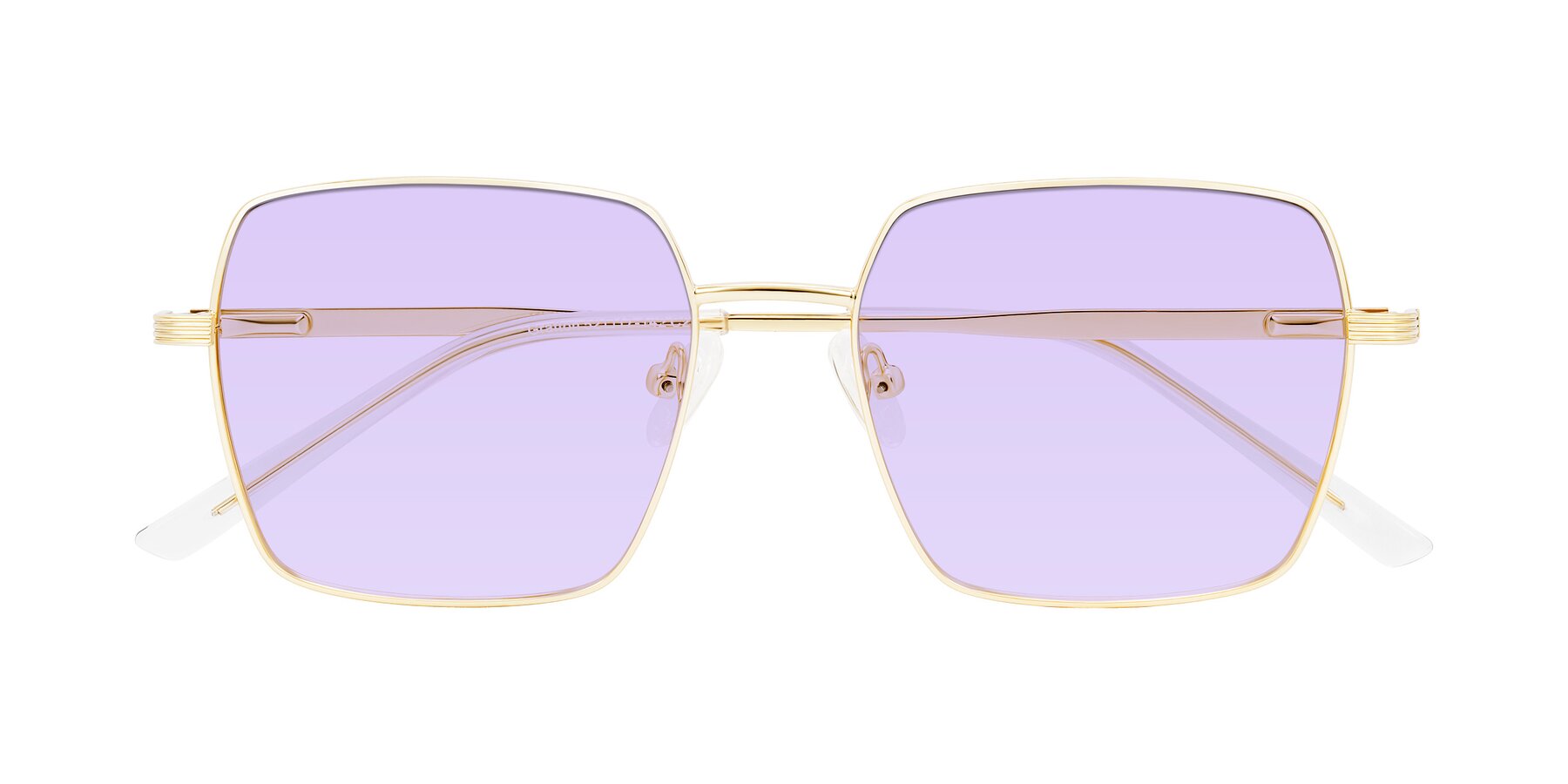 Folded Front of Grafton in Light Gold with Light Purple Tinted Lenses