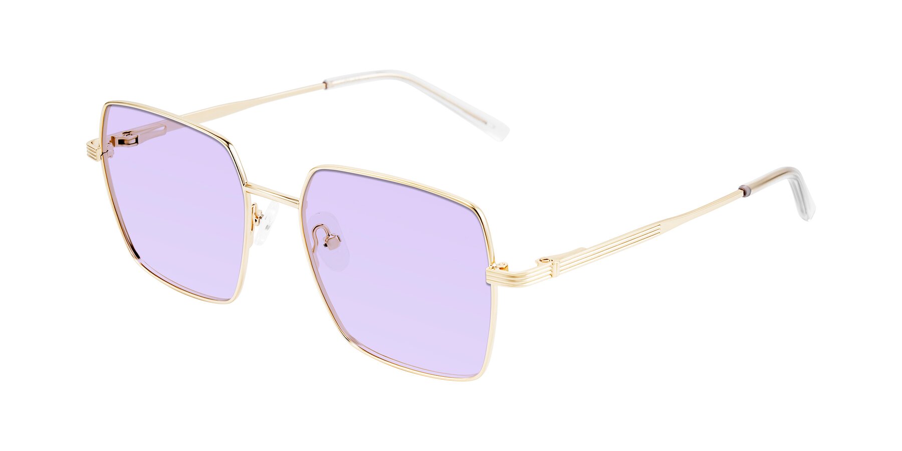 Angle of Grafton in Light Gold with Light Purple Tinted Lenses