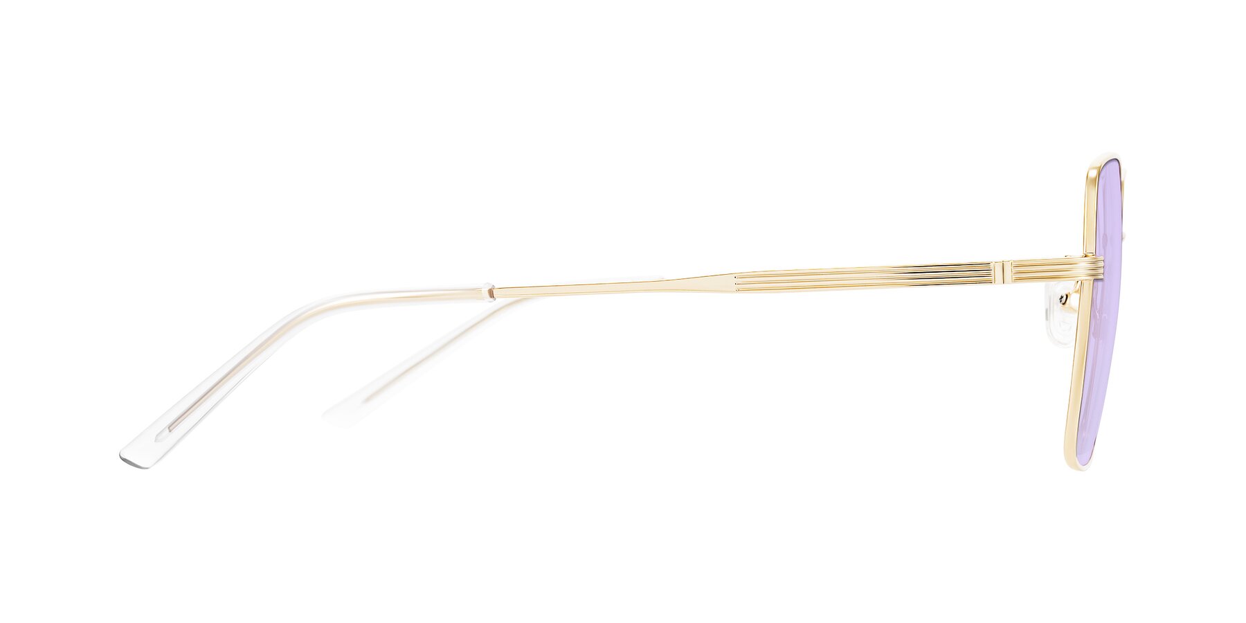 Side of Grafton in Light Gold with Light Purple Tinted Lenses