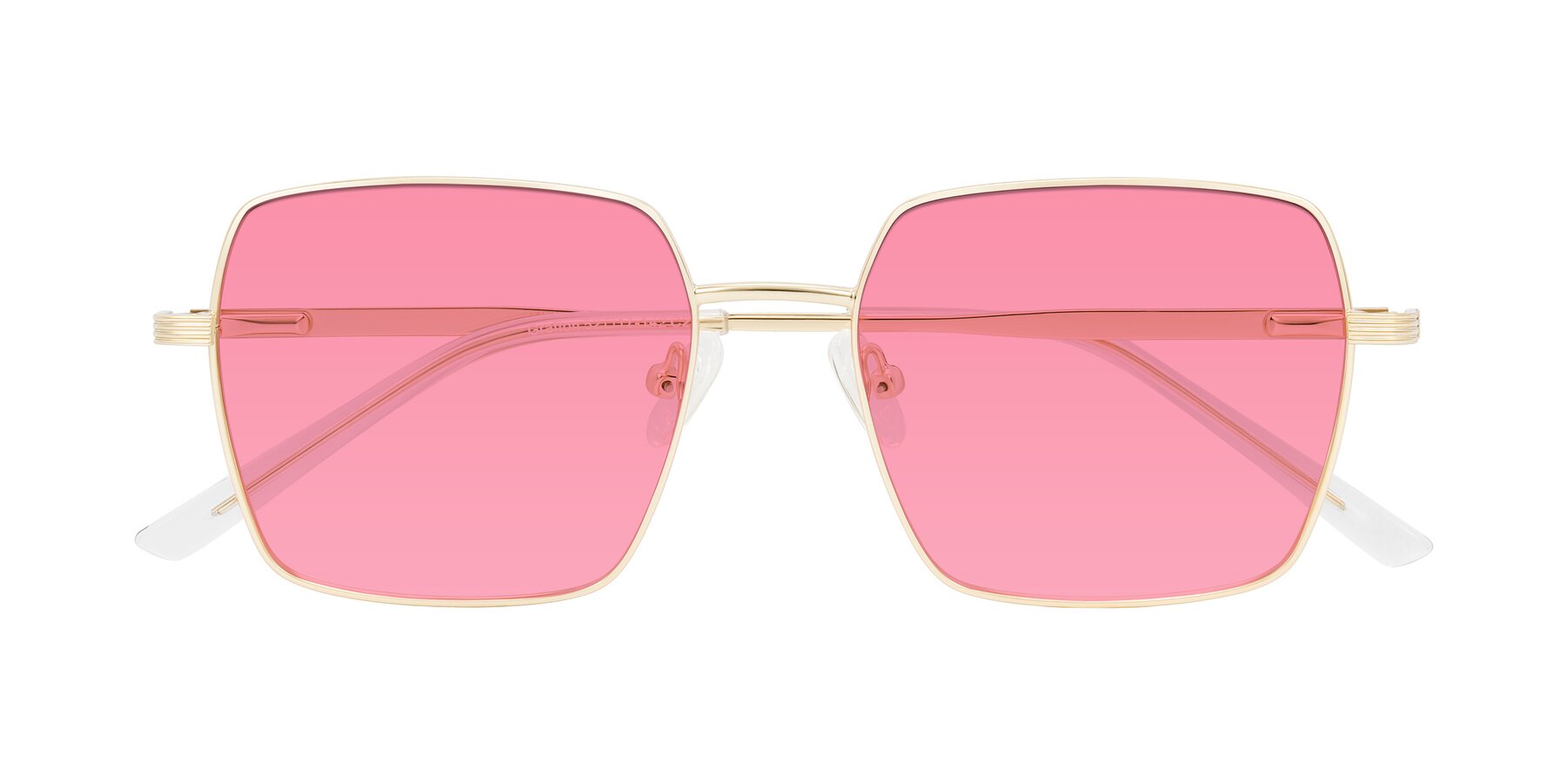 Folded Front of Grafton in Light Gold with Pink Tinted Lenses