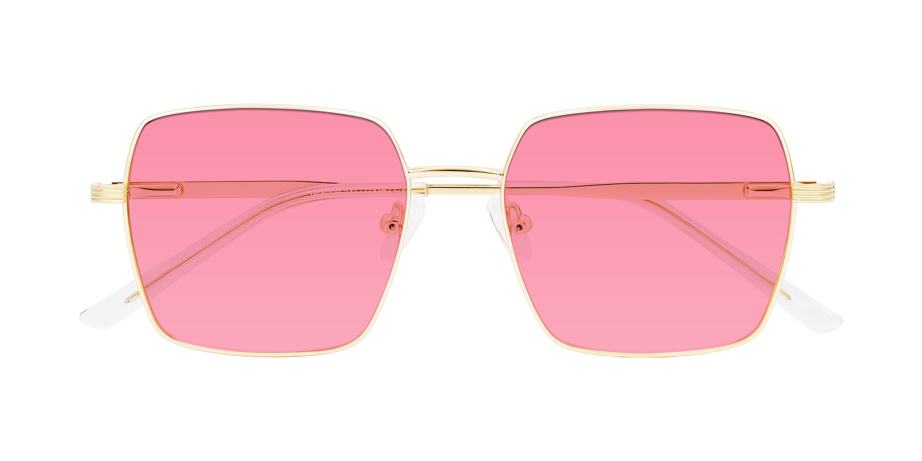 Folded Front of Grafton in Light Gold with Pink Tinted Lenses