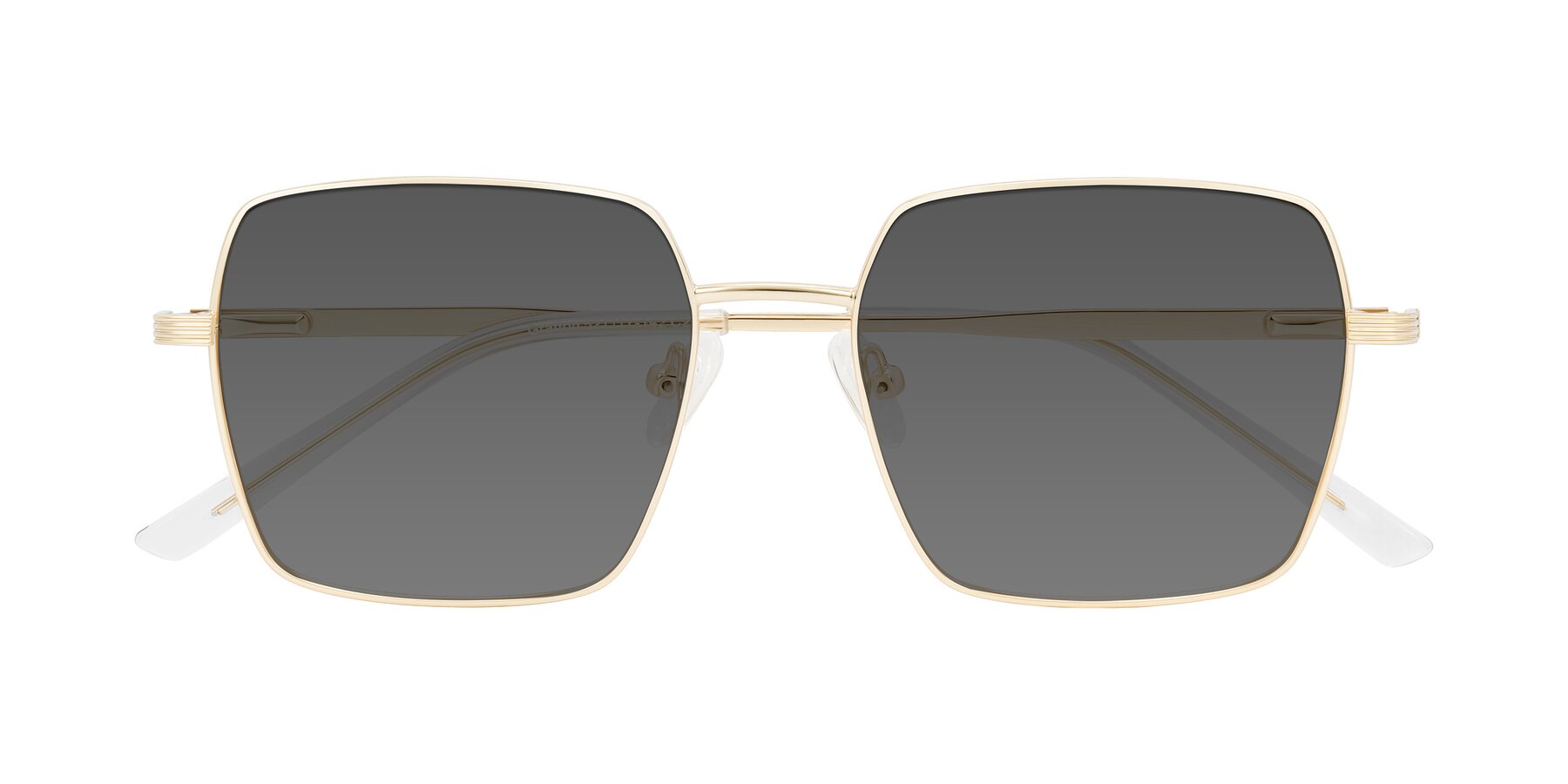 Folded Front of Grafton in Light Gold with Medium Gray Tinted Lenses
