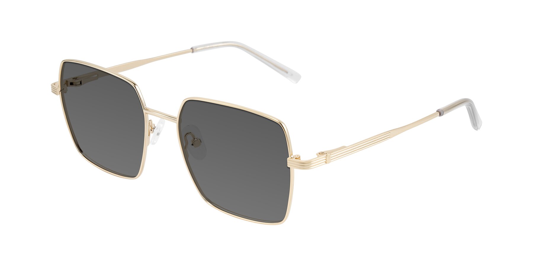 Angle of Grafton in Light Gold with Medium Gray Tinted Lenses