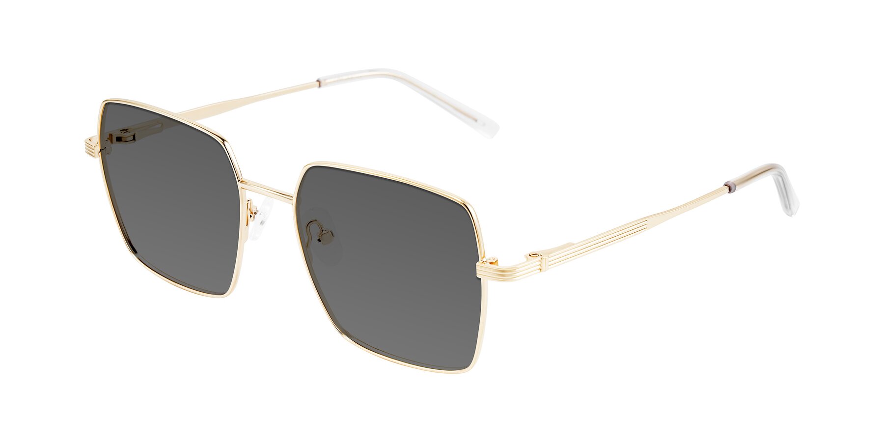 Angle of Grafton in Light Gold with Medium Gray Tinted Lenses