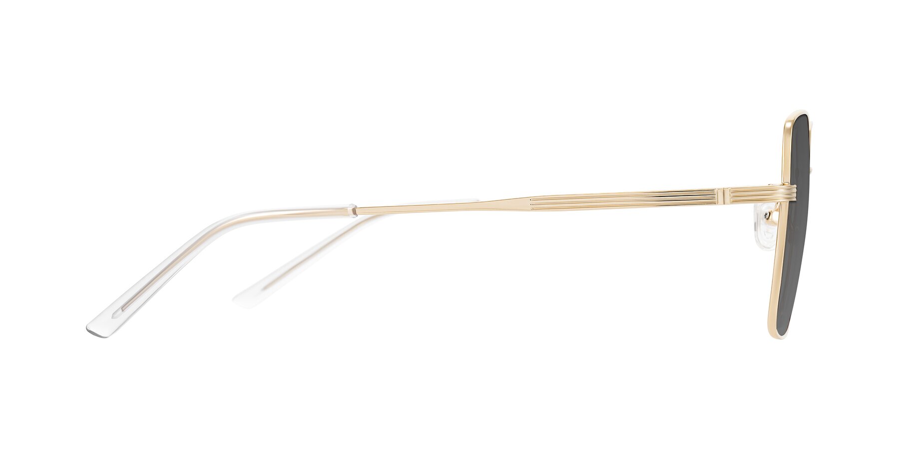 Side of Grafton in Light Gold with Medium Gray Tinted Lenses
