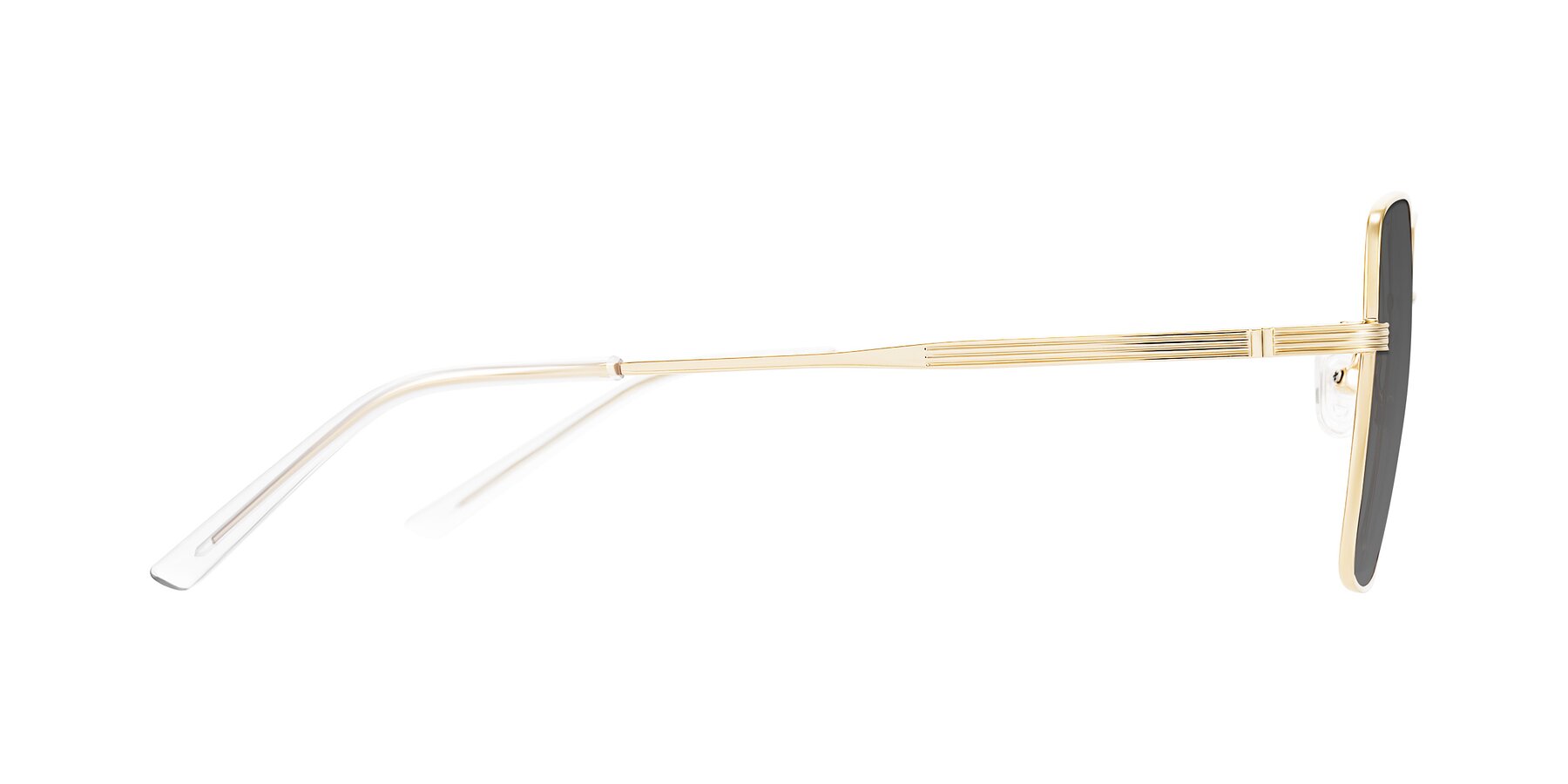 Side of Grafton in Light Gold with Medium Gray Tinted Lenses