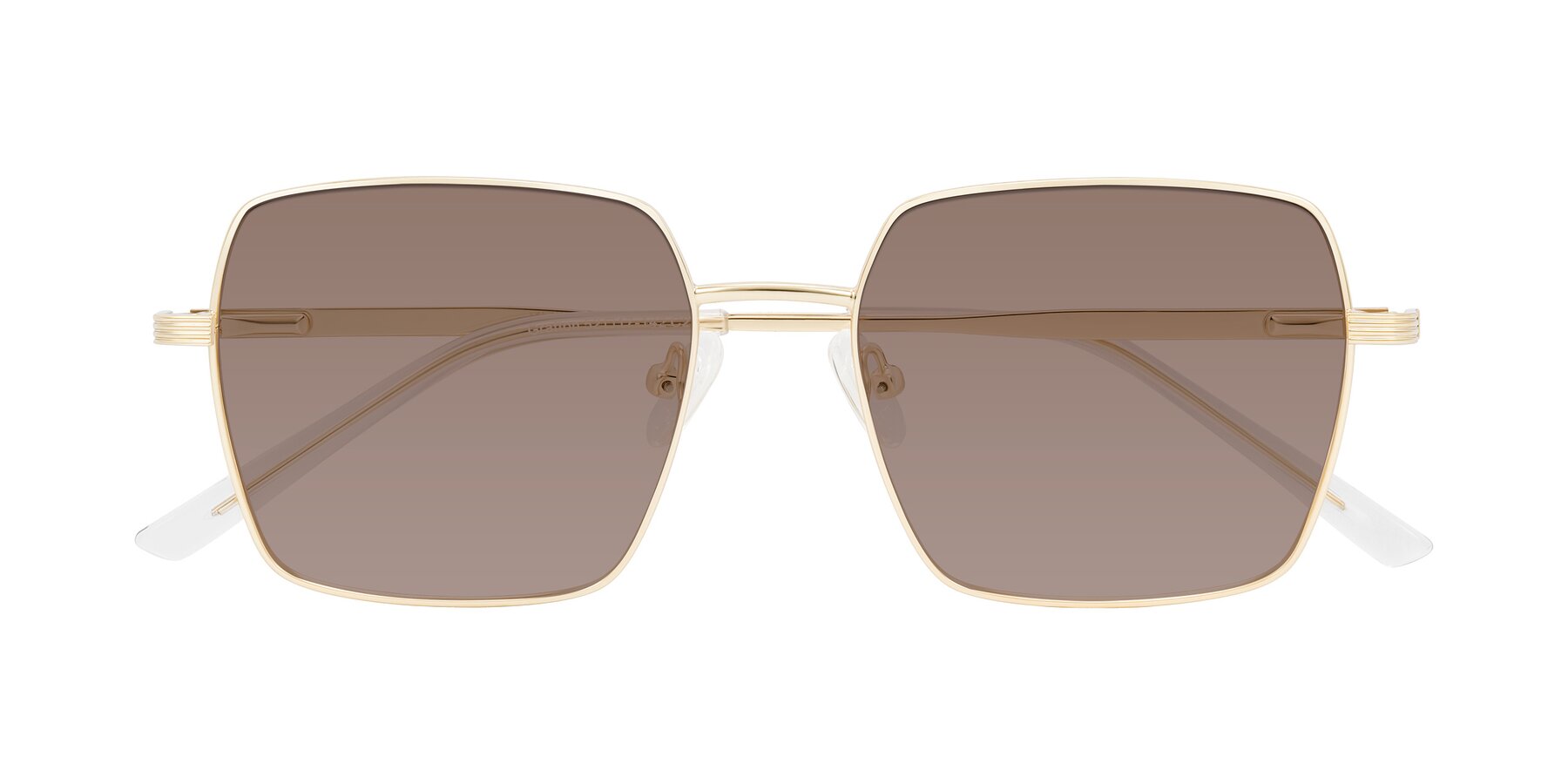 Folded Front of Grafton in Light Gold with Medium Brown Tinted Lenses