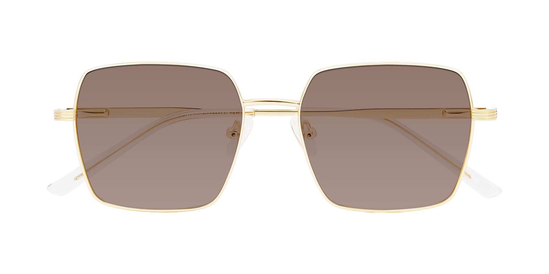 Folded Front of Grafton in Light Gold with Medium Brown Tinted Lenses