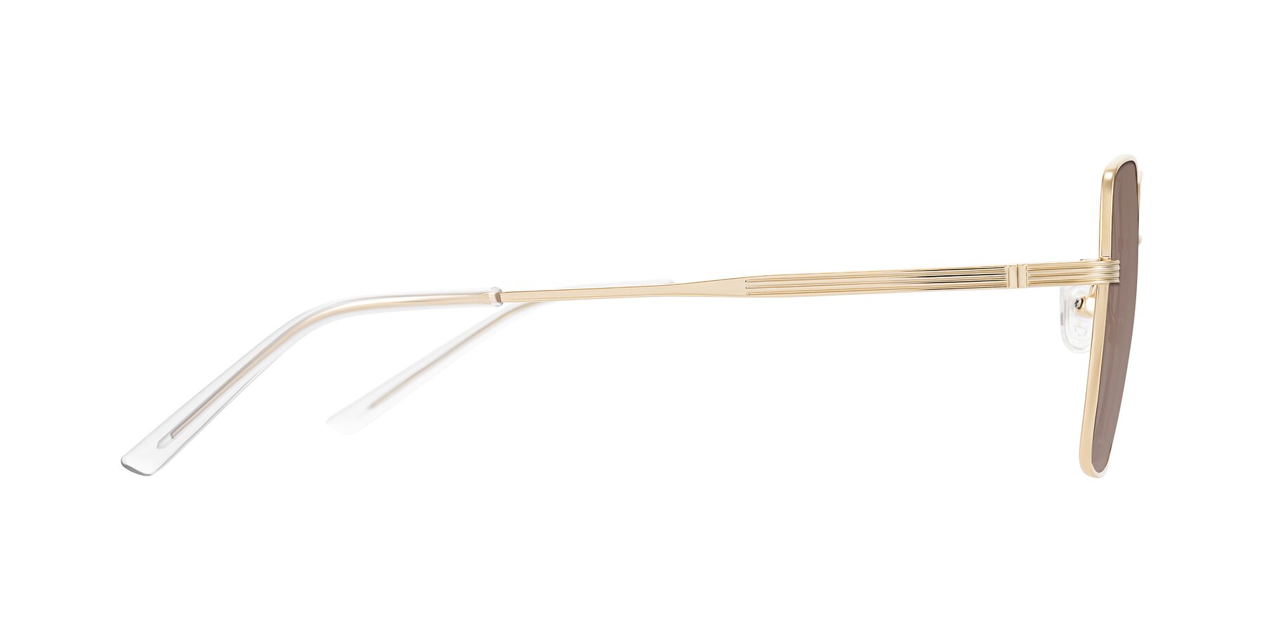 Side of Grafton in Light Gold with Medium Brown Tinted Lenses