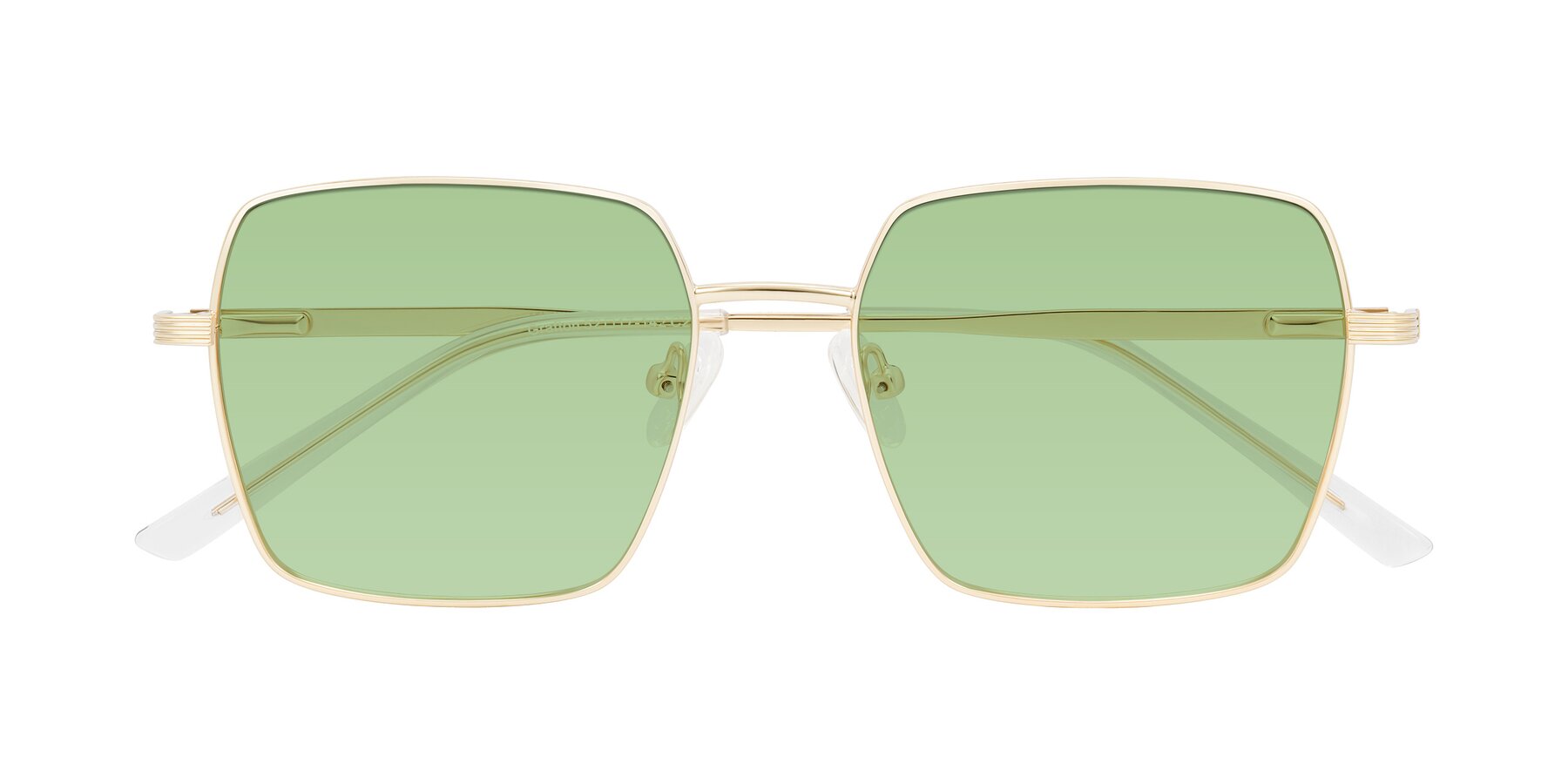 Folded Front of Grafton in Light Gold with Medium Green Tinted Lenses