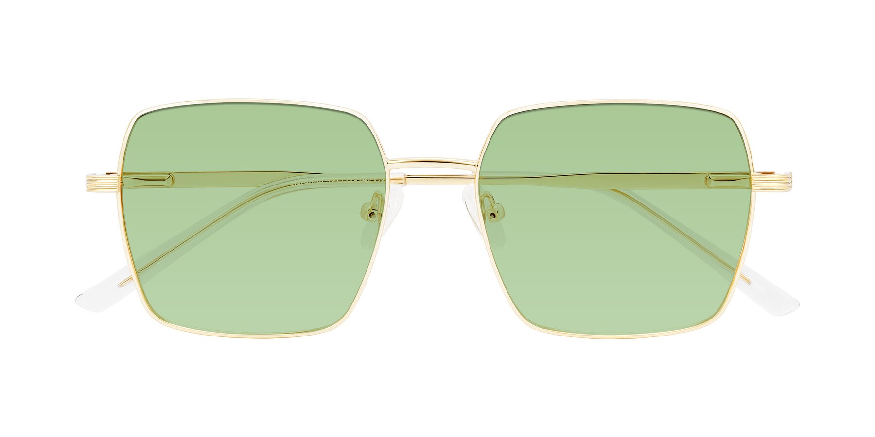 Folded Front of Grafton in Light Gold with Medium Green Tinted Lenses