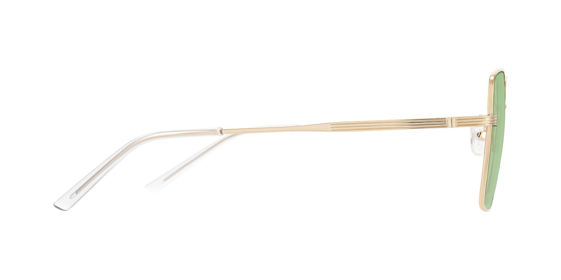 Side of Grafton in Light Gold with Medium Green Tinted Lenses