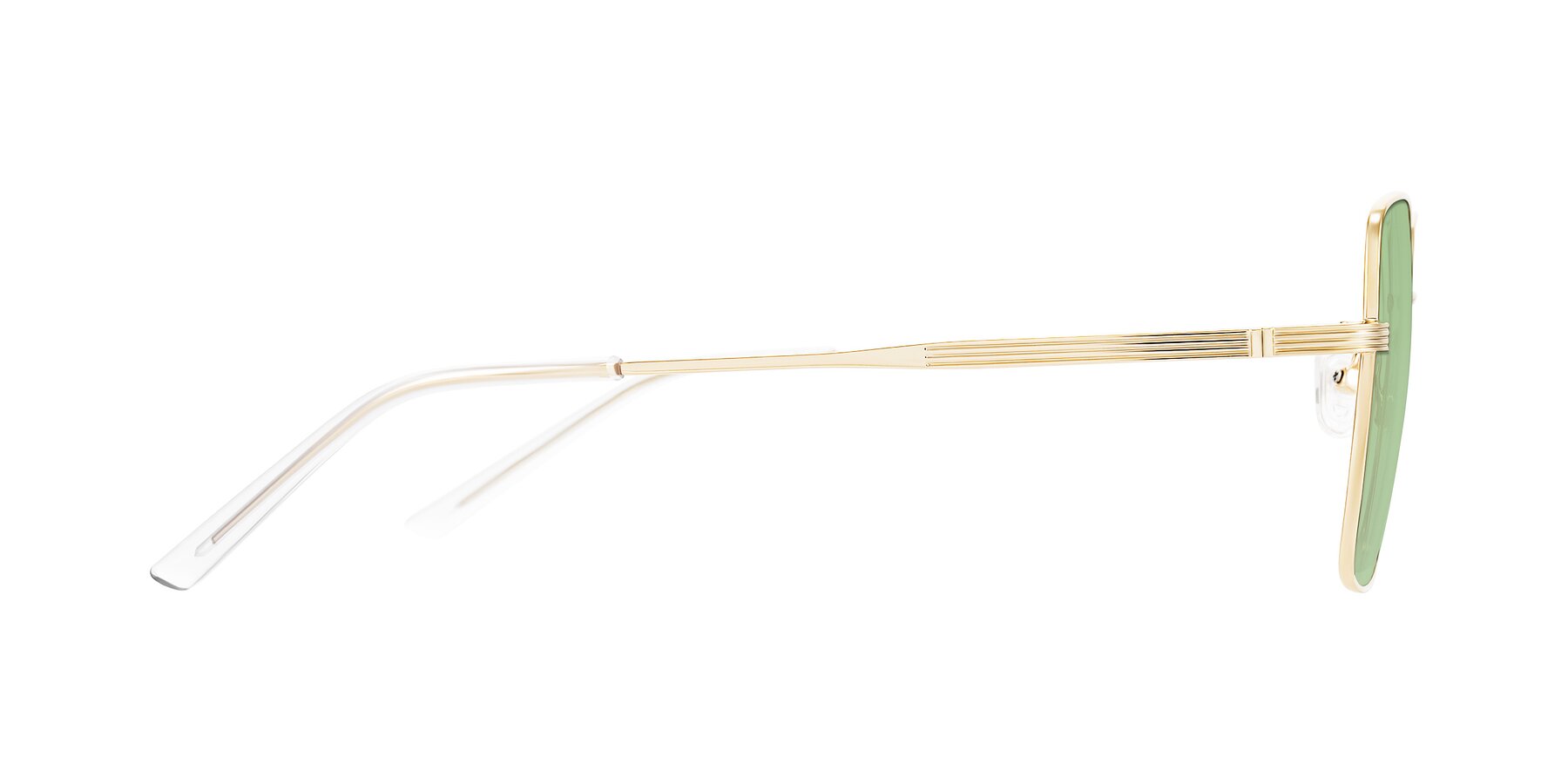 Side of Grafton in Light Gold with Medium Green Tinted Lenses