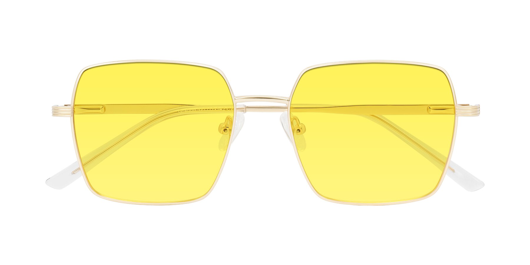 Folded Front of Grafton in Light Gold with Medium Yellow Tinted Lenses