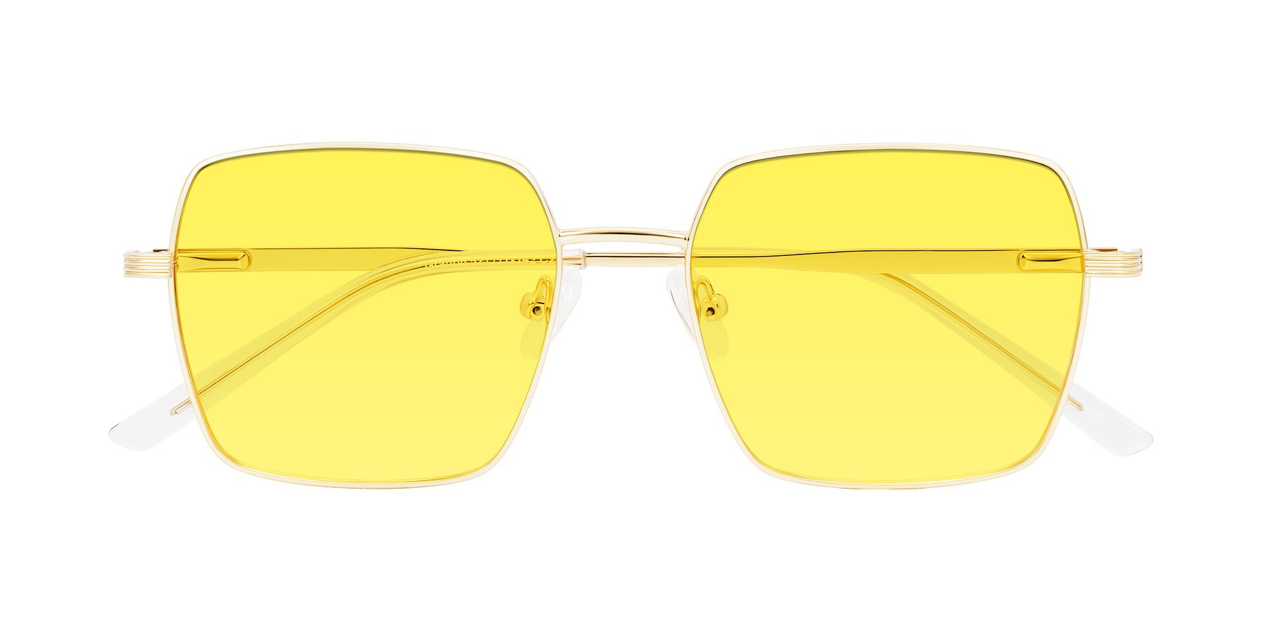 Folded Front of Grafton in Light Gold with Medium Yellow Tinted Lenses
