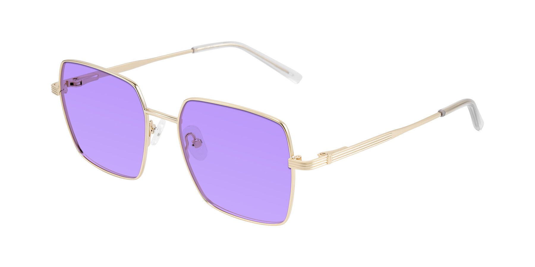 Angle of Grafton in Light Gold with Medium Purple Tinted Lenses