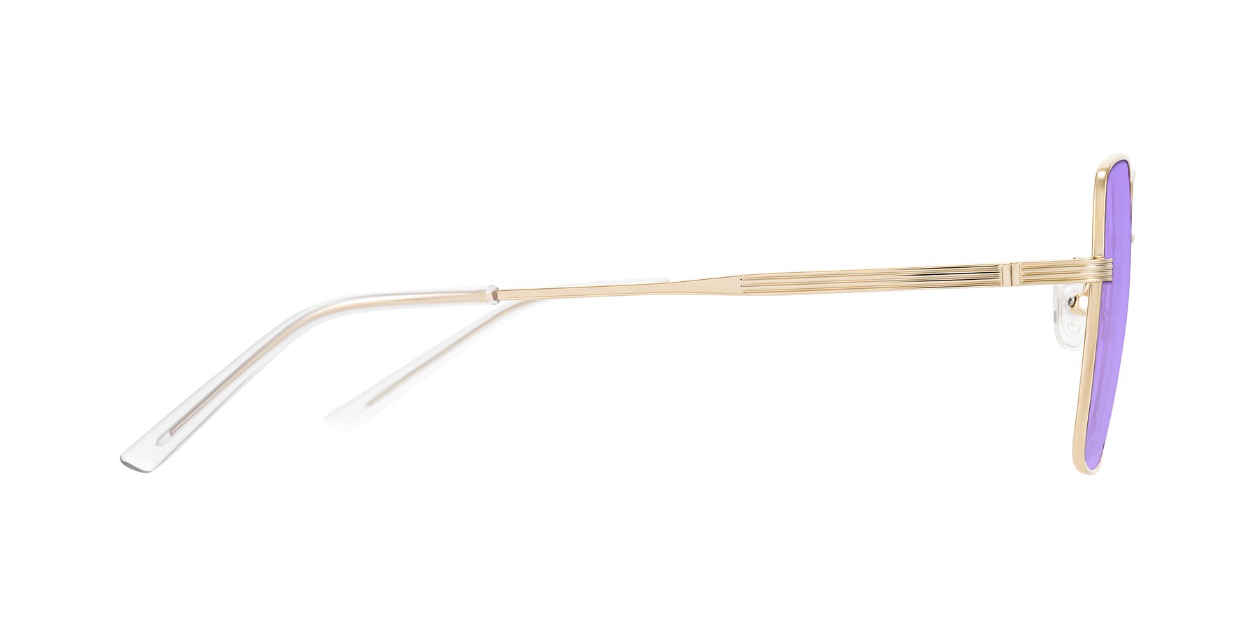 Side of Grafton in Light Gold with Medium Purple Tinted Lenses