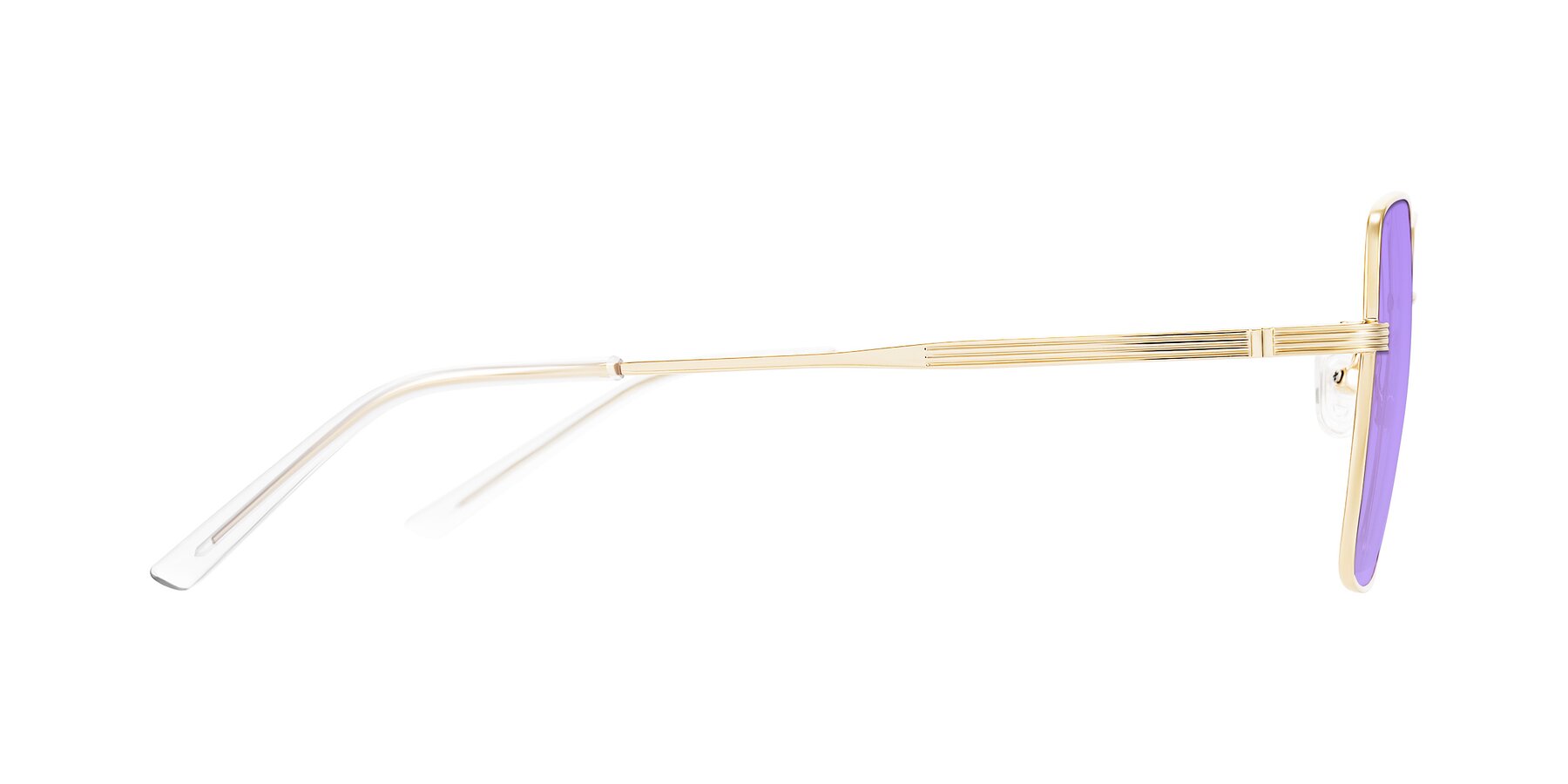 Side of Grafton in Light Gold with Medium Purple Tinted Lenses