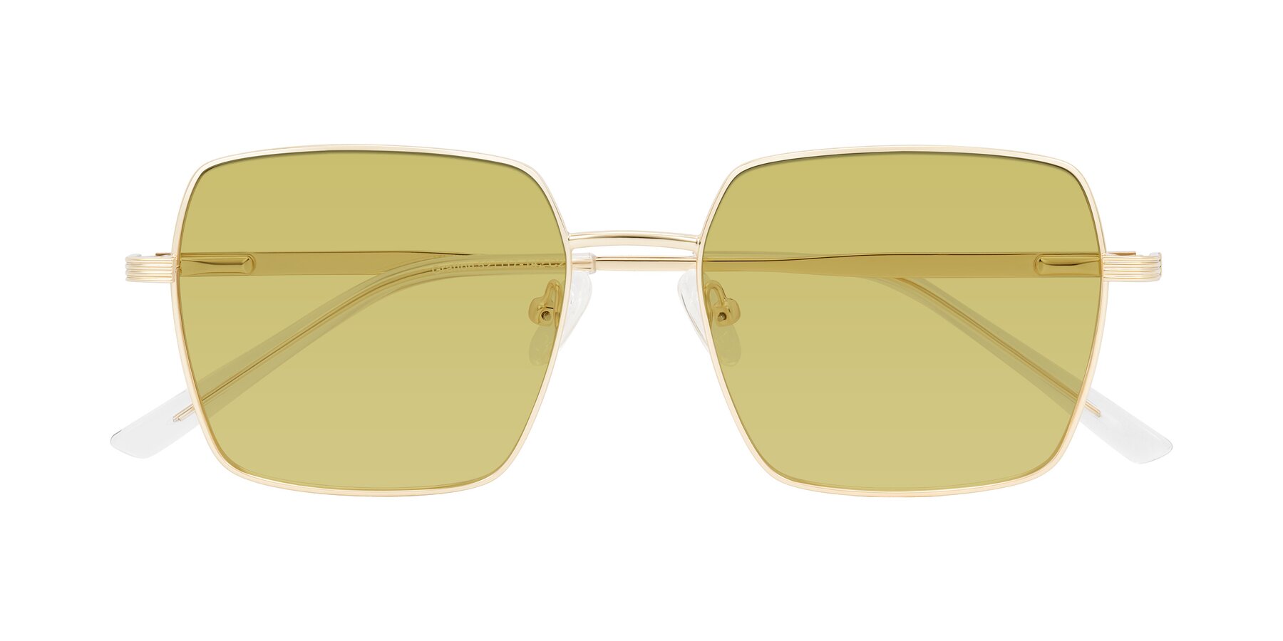 Folded Front of Grafton in Light Gold with Medium Champagne Tinted Lenses