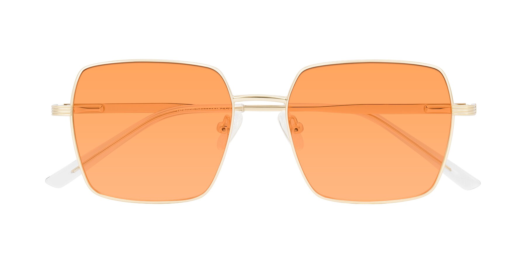 Folded Front of Grafton in Light Gold with Medium Orange Tinted Lenses