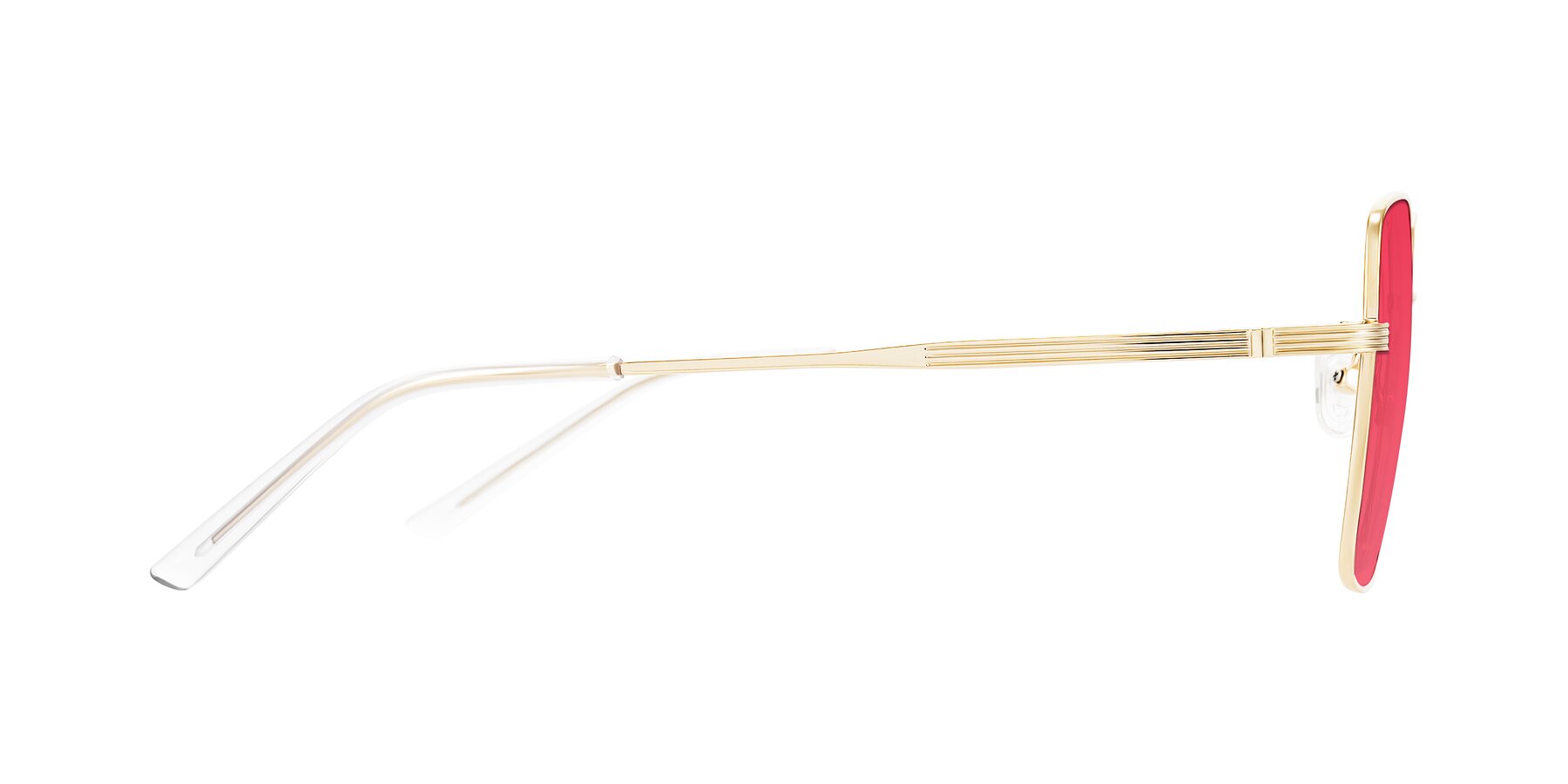 Side of Grafton in Light Gold with Red Tinted Lenses