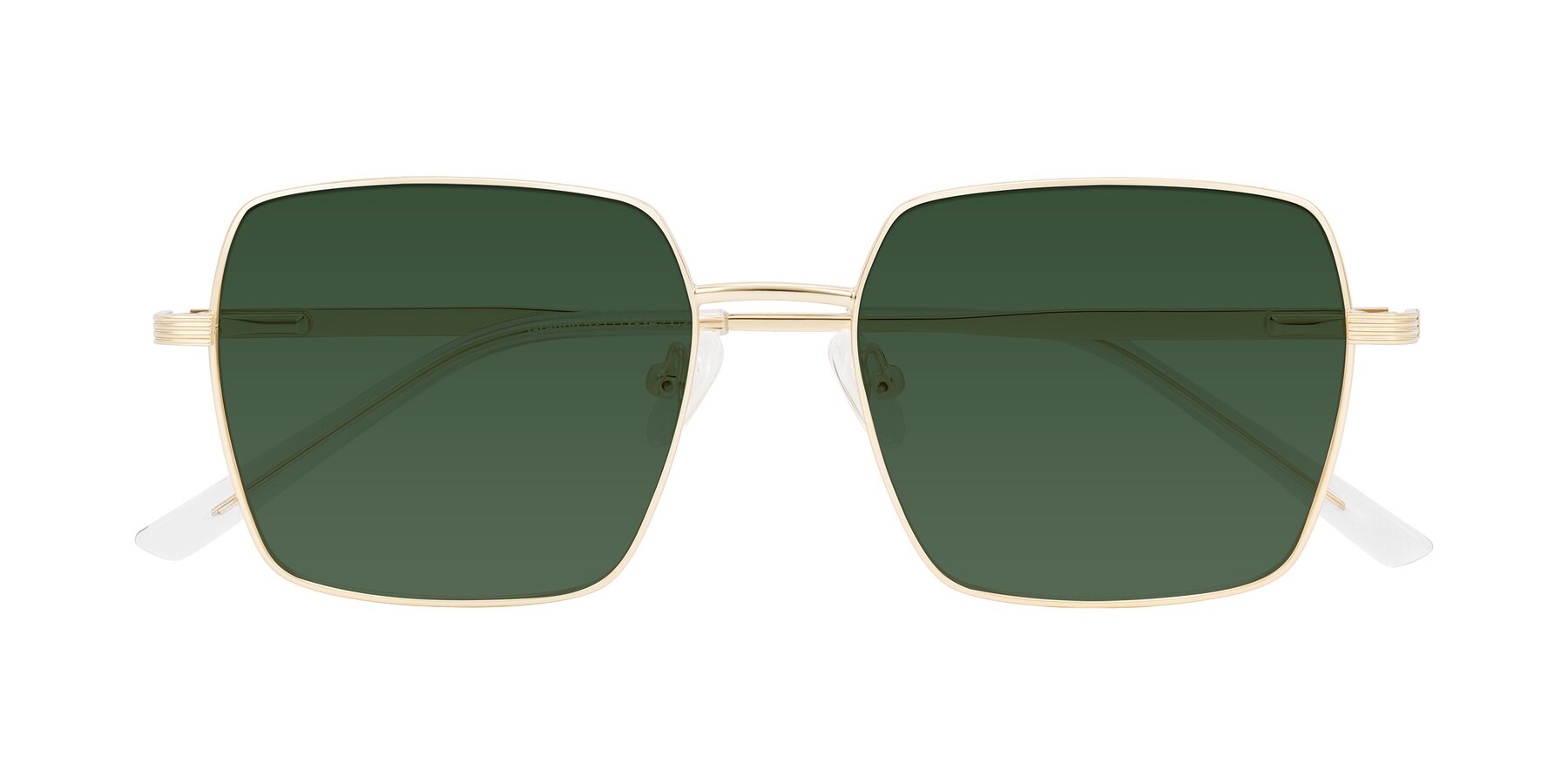 Folded Front of Grafton in Light Gold with Green Tinted Lenses