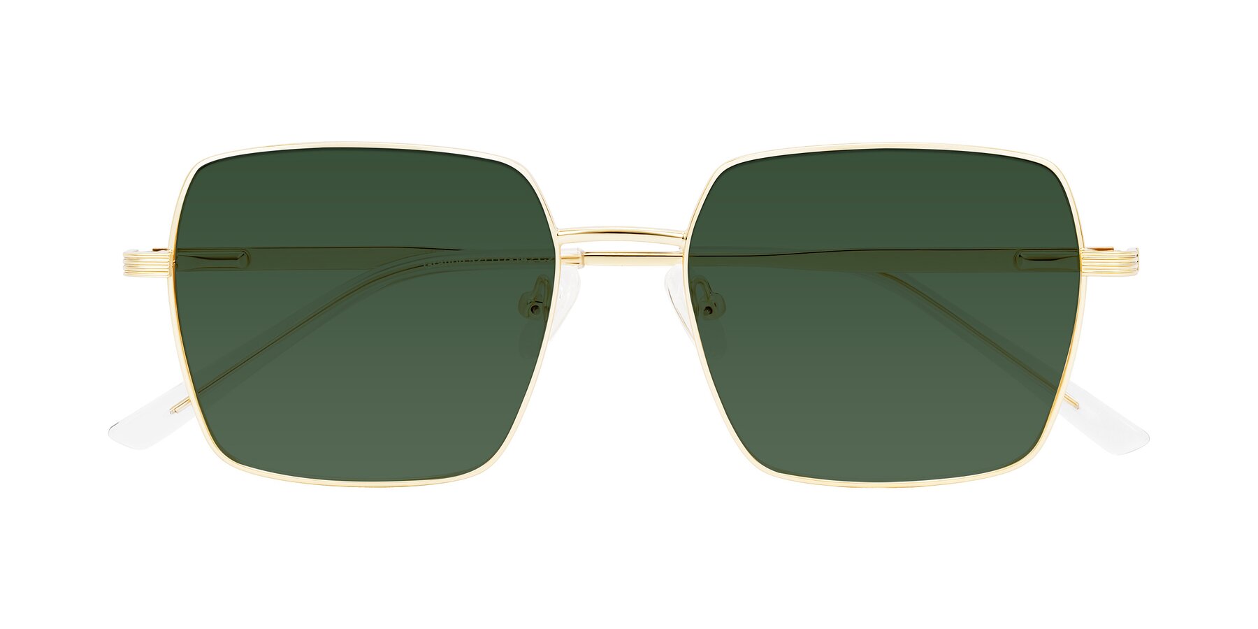 Folded Front of Grafton in Light Gold with Green Tinted Lenses