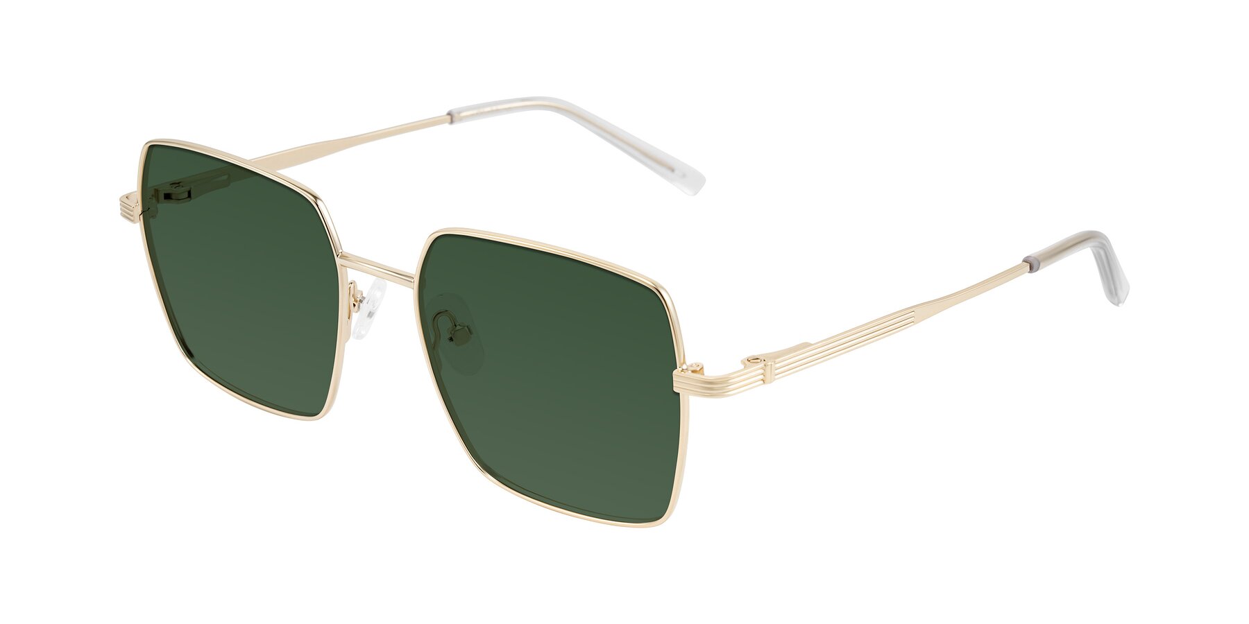 Angle of Grafton in Light Gold with Green Tinted Lenses