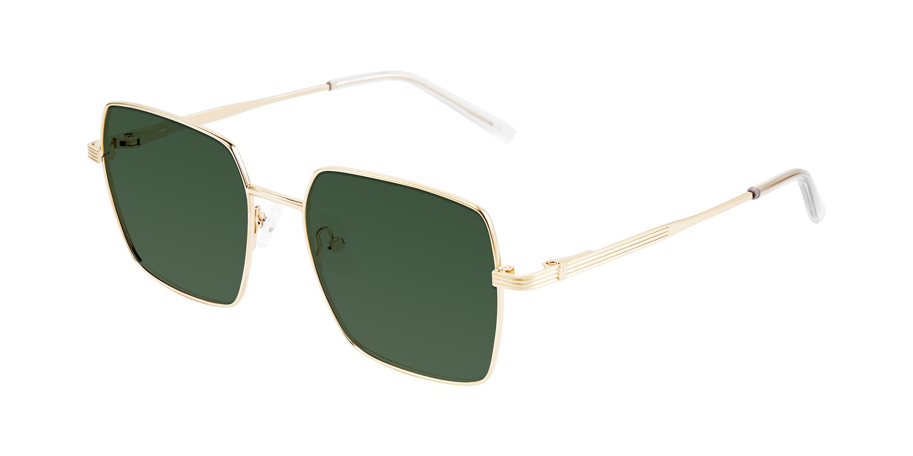Angle of Grafton in Light Gold with Green Tinted Lenses