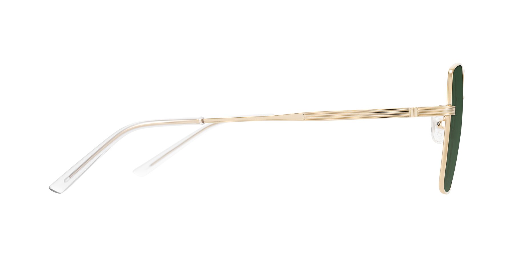 Side of Grafton in Light Gold with Green Tinted Lenses