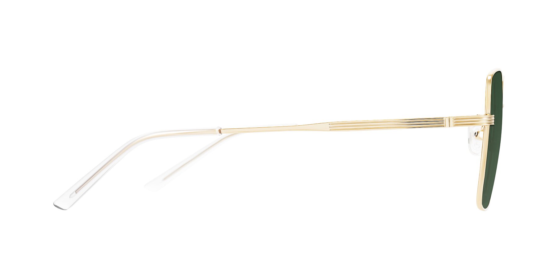 Side of Grafton in Light Gold with Green Tinted Lenses