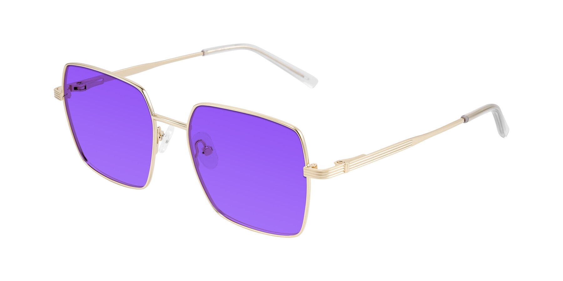 Angle of Grafton in Light Gold with Purple Tinted Lenses
