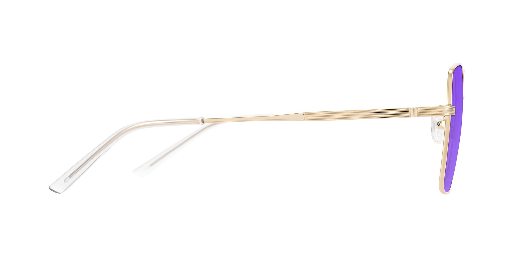 Side of Grafton in Light Gold with Purple Tinted Lenses