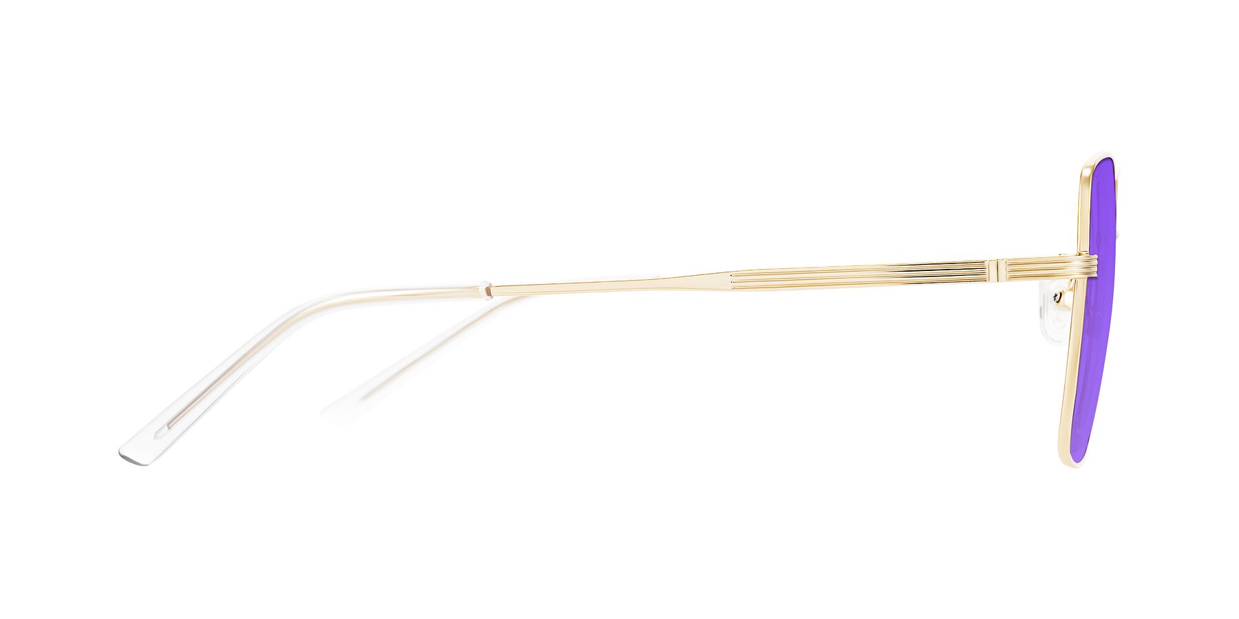 Side of Grafton in Light Gold with Purple Tinted Lenses