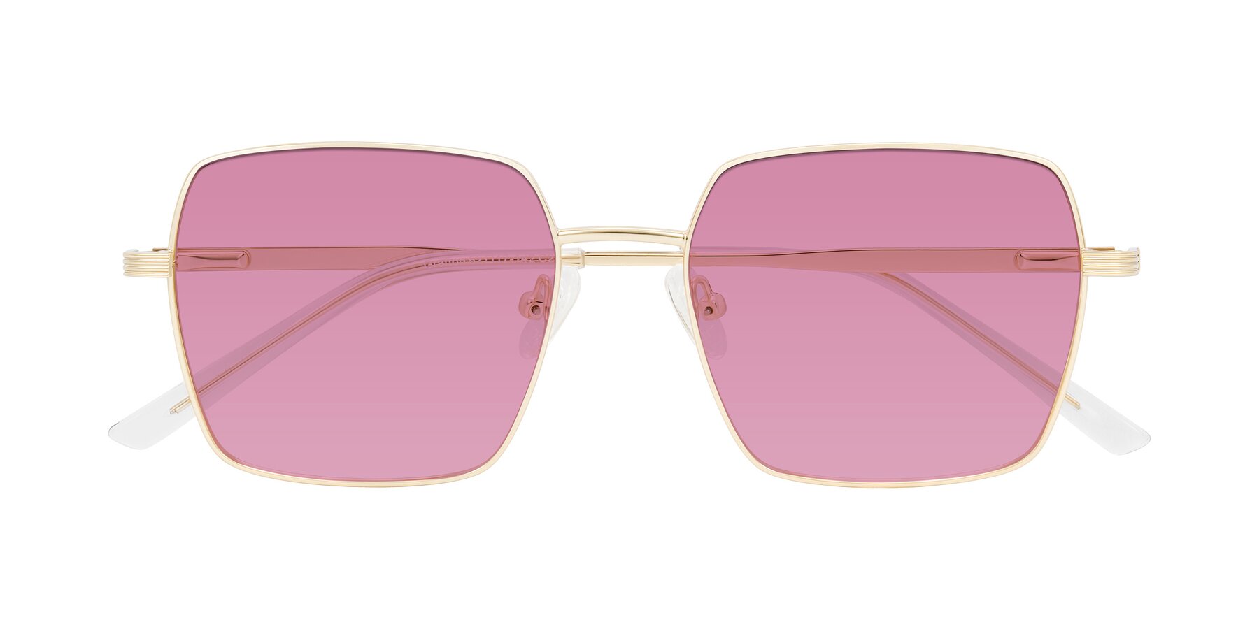 Folded Front of Grafton in Light Gold with Medium Wine Tinted Lenses