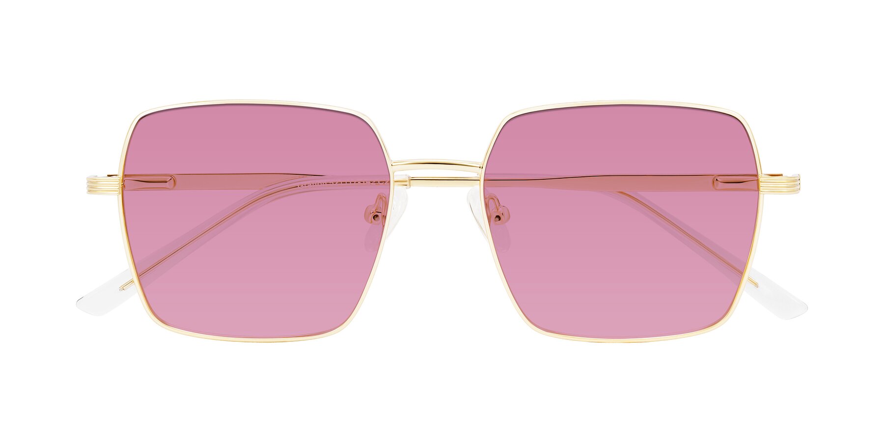 Folded Front of Grafton in Light Gold with Medium Wine Tinted Lenses
