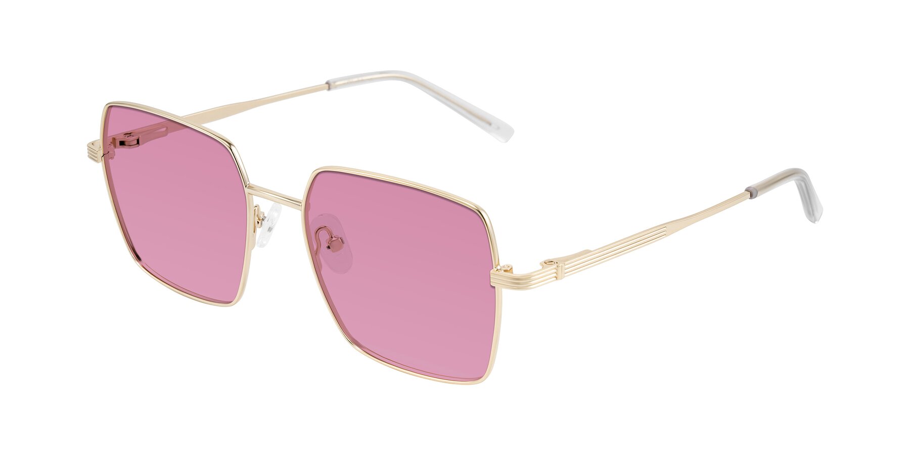 Angle of Grafton in Light Gold with Medium Wine Tinted Lenses