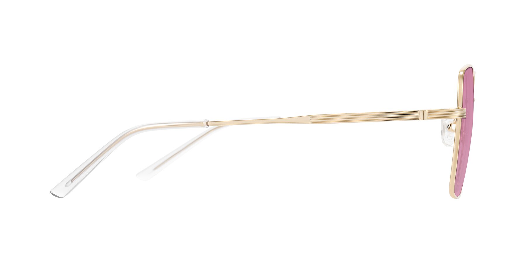 Side of Grafton in Light Gold with Medium Wine Tinted Lenses