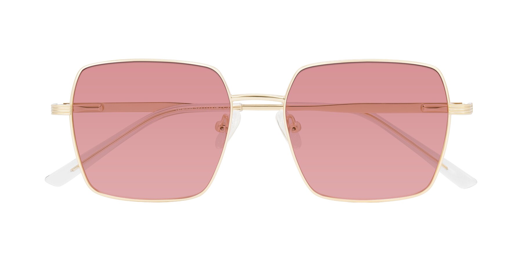 Folded Front of Grafton in Light Gold with Medium Garnet Tinted Lenses