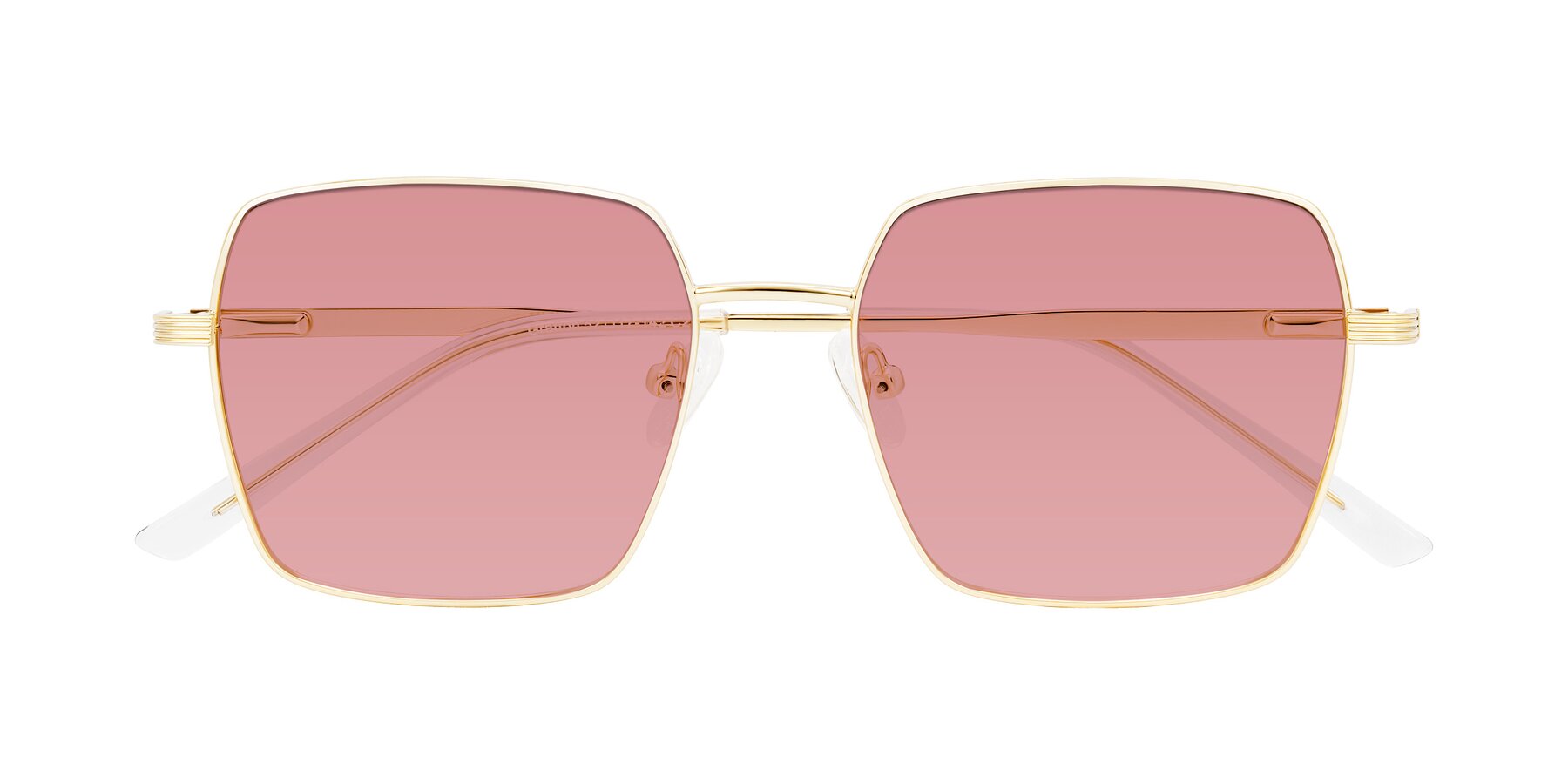 Folded Front of Grafton in Light Gold with Medium Garnet Tinted Lenses