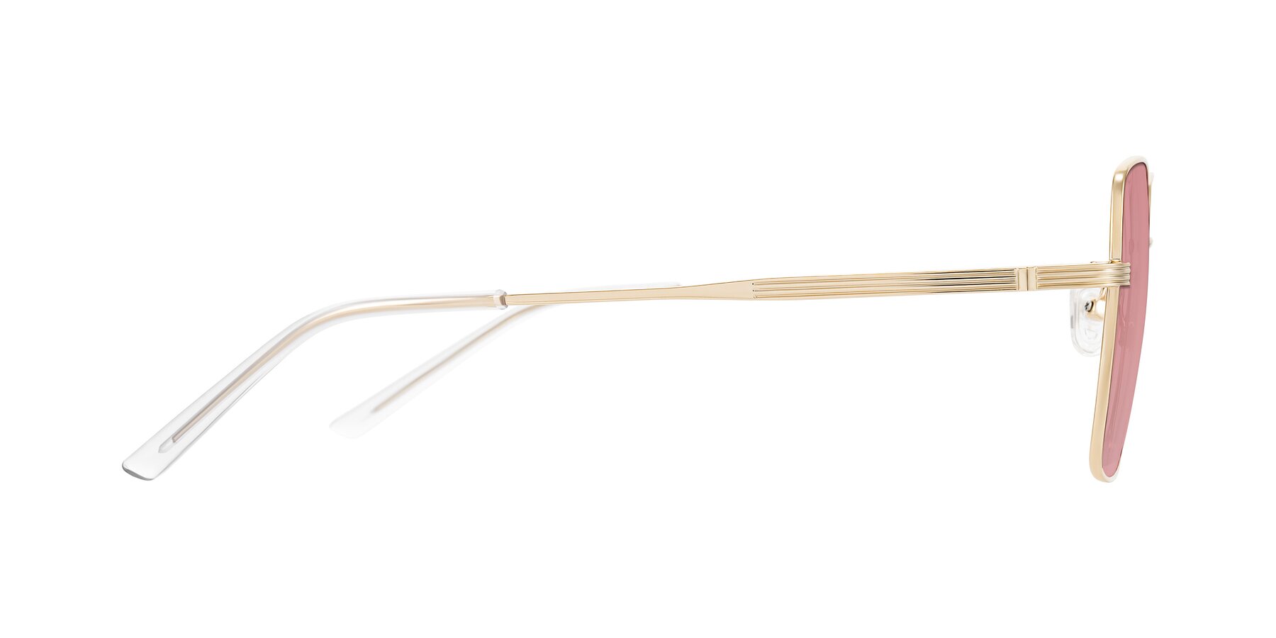 Side of Grafton in Light Gold with Medium Garnet Tinted Lenses