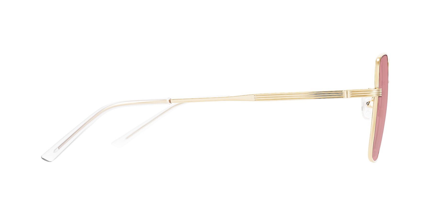 Side of Grafton in Light Gold with Medium Garnet Tinted Lenses