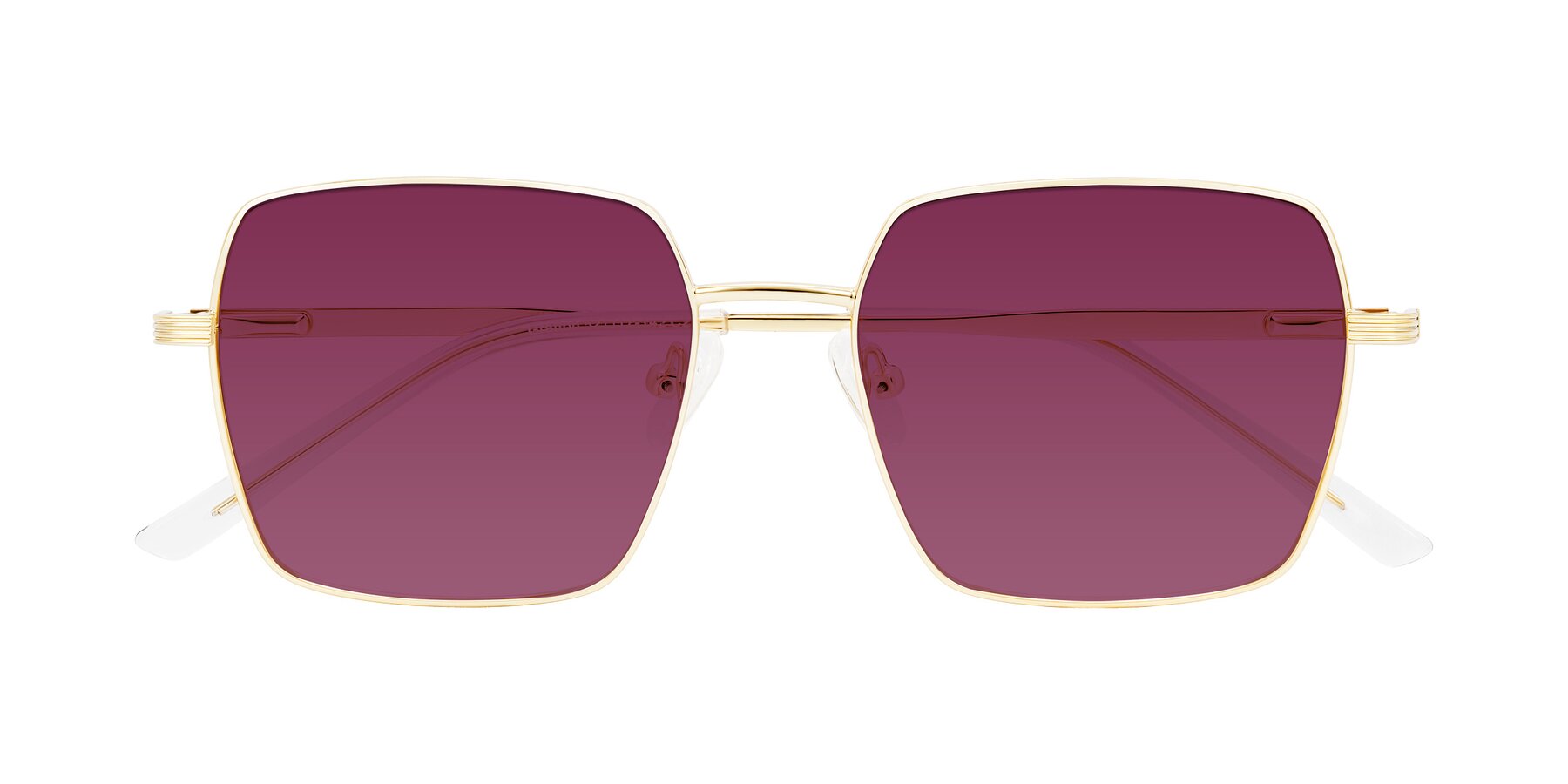 Folded Front of Grafton in Light Gold with Wine Tinted Lenses