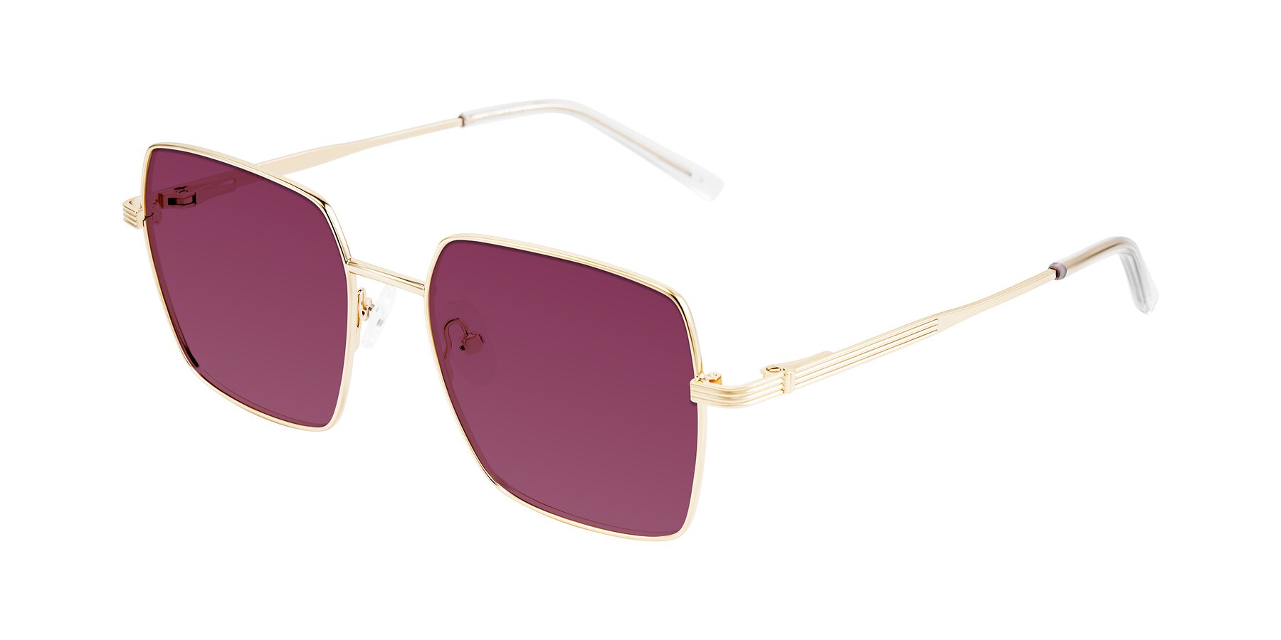 Angle of Grafton in Light Gold with Wine Tinted Lenses