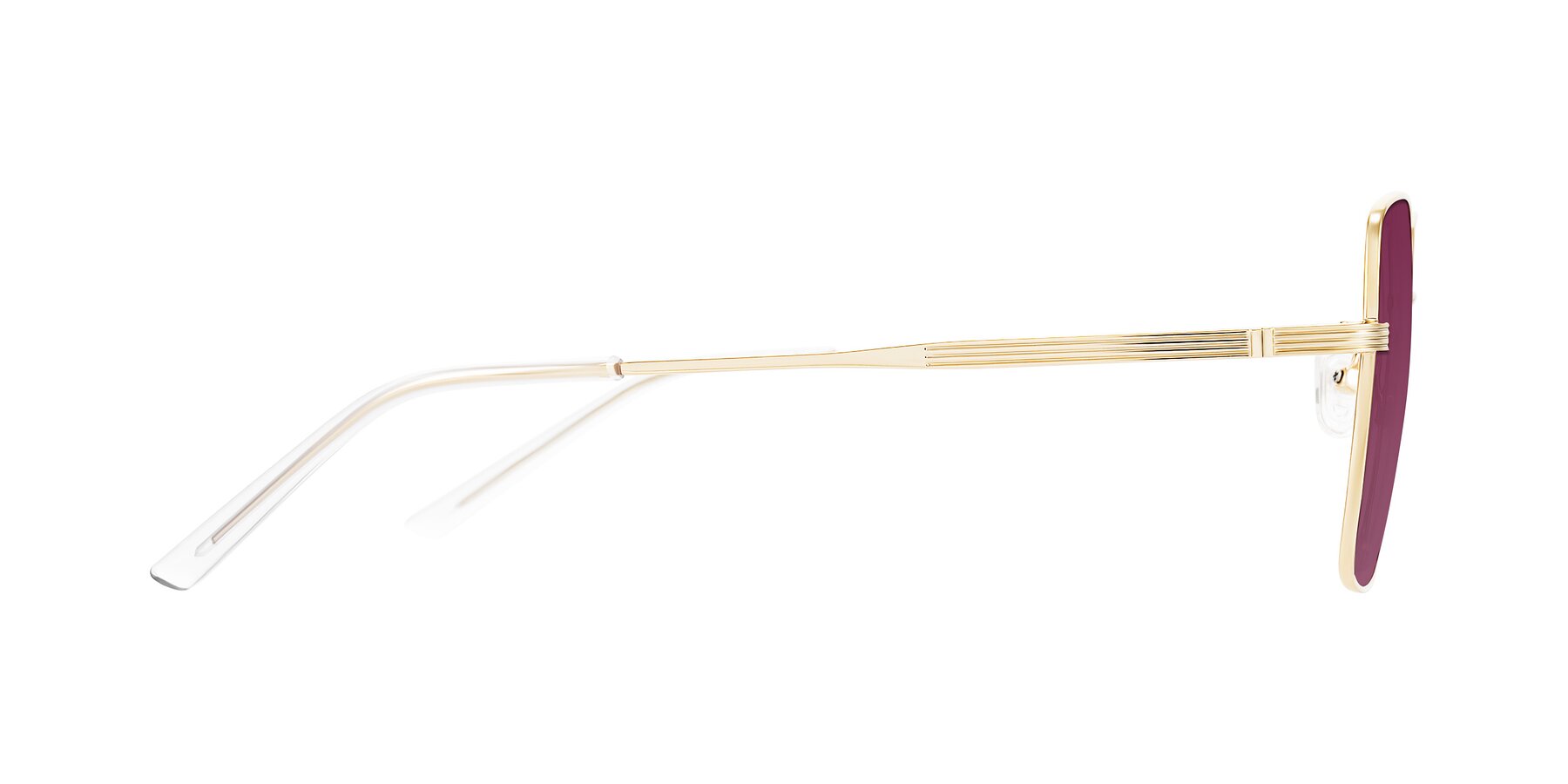 Side of Grafton in Light Gold with Wine Tinted Lenses