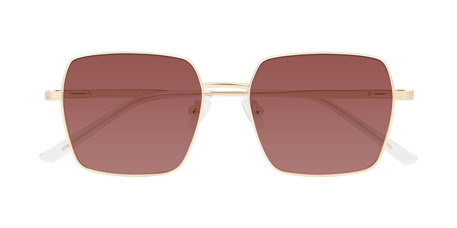Folded Front of Grafton in Light Gold with Garnet Tinted Lenses