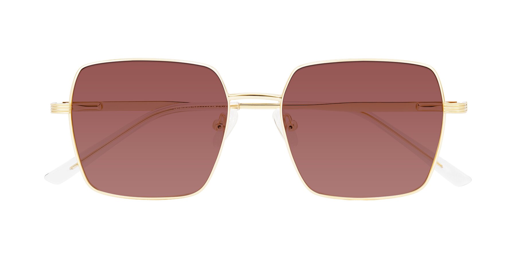Folded Front of Grafton in Light Gold with Garnet Tinted Lenses